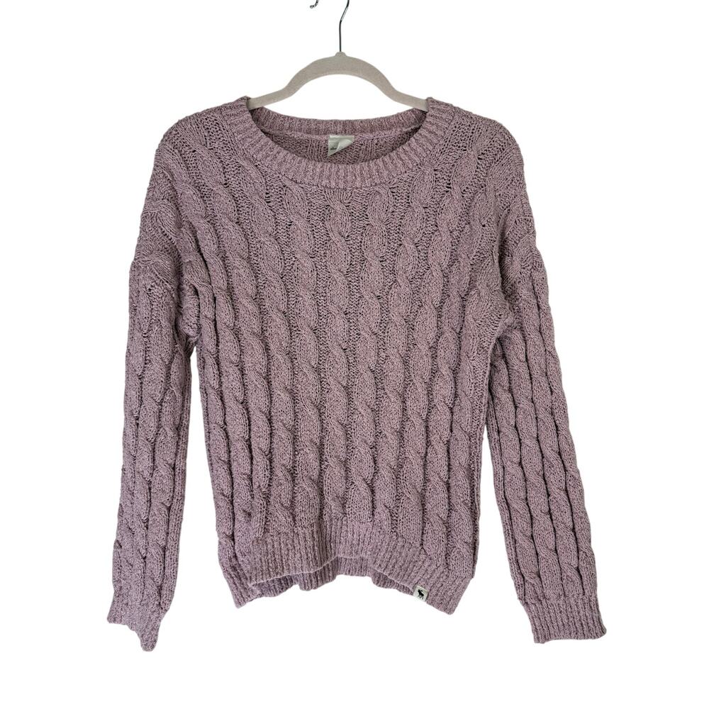 Abercrombie Kids Mauve Crew Neck Cable Knit Long Sleeve Sweater Top Size Y 13/14